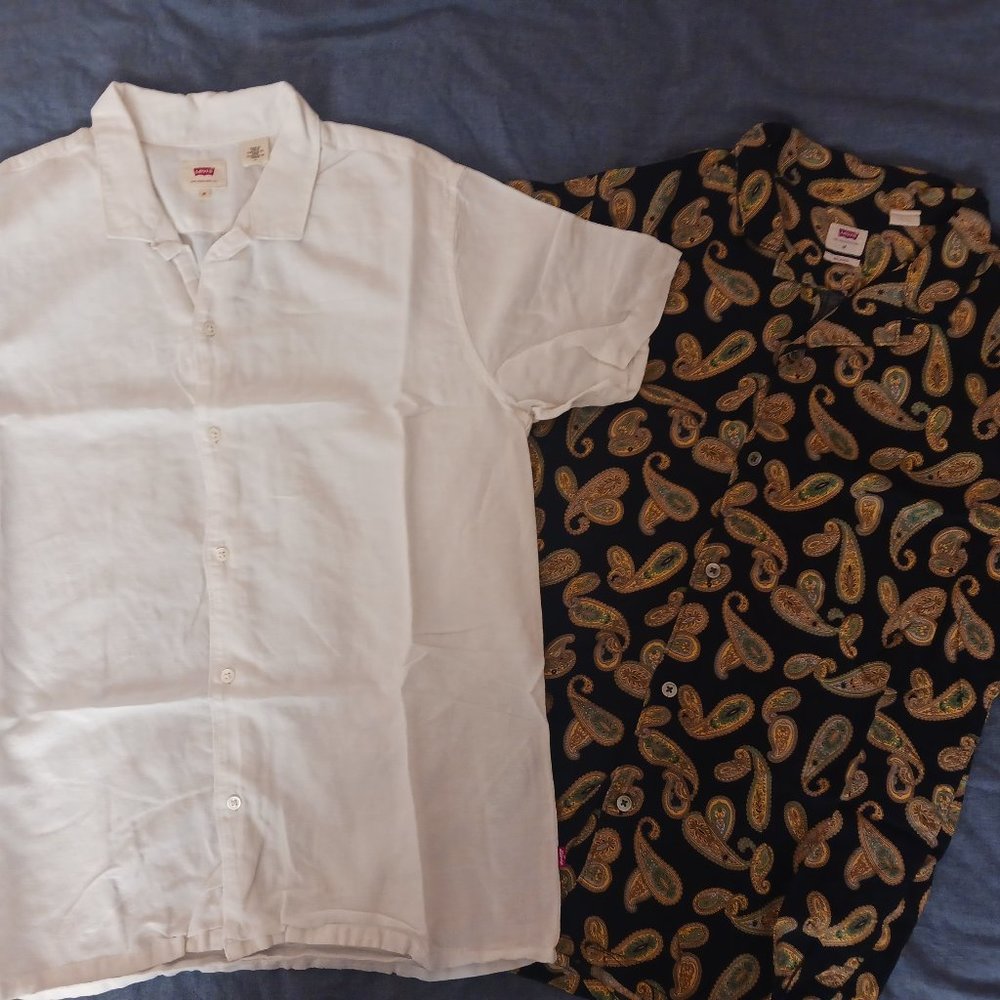 Levis Cubano Short Sleeve Shirt Bundle Medium Relaxed Fit